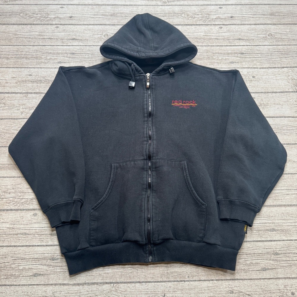 Baru Sports Hoodie Men's XL Black Zip Up Loose Fit Fleece Lined Athletic Varsity